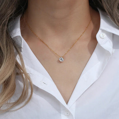 [Echo Fine]Kyla Solitaire Gold Necklace