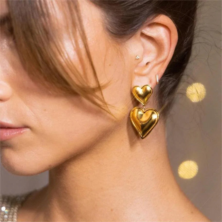 [Echo Fine]Zofia Gold Heart Earrings