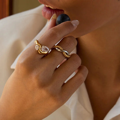 [Echo Fine]Soletta Diamond Teardrop Gold Ring