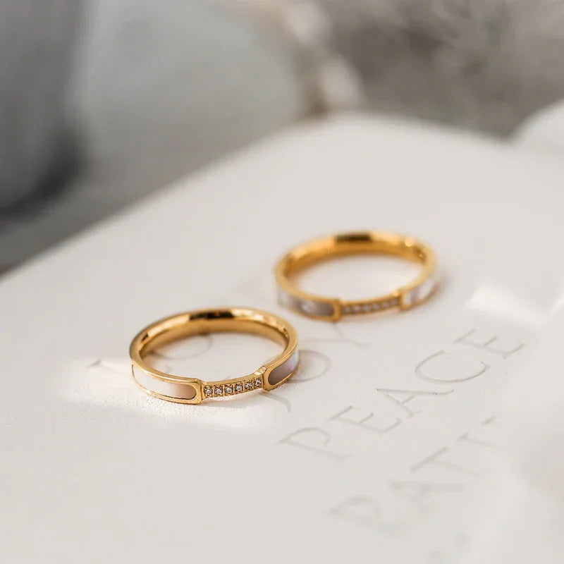 [Echo Fine]Gabrielle Diamond Simulant Gold Ring