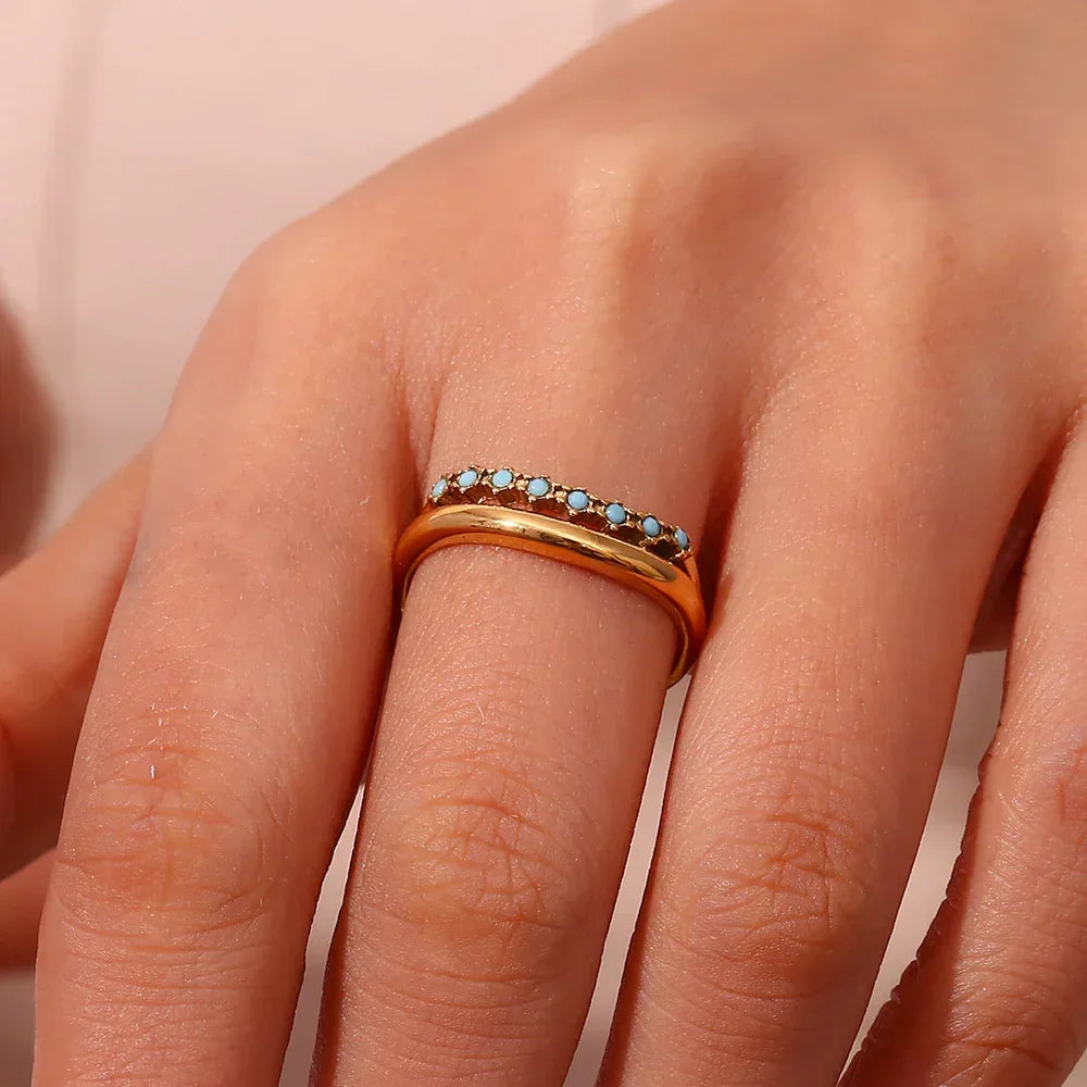 [Echo Fine]Adeline Diamond Simulant Gold Ring