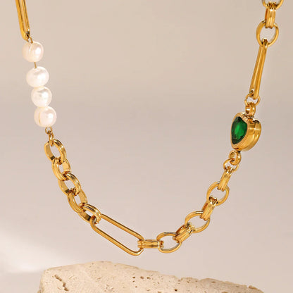 [Echo Fine]Maddison Pearl Chain Gold Necklace