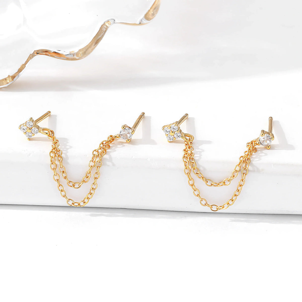 [Echo Fine]Kendall Diamond Chain Stud
