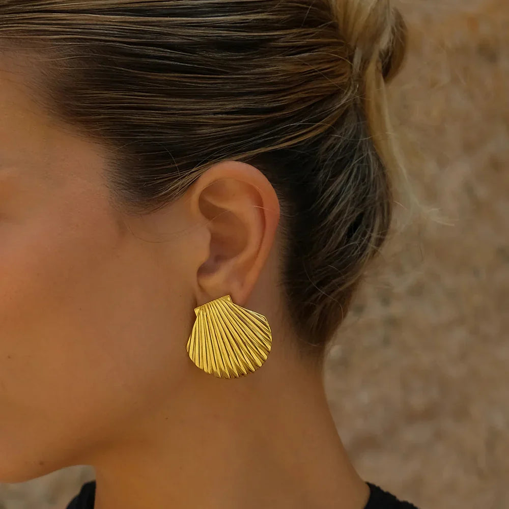 [Echo Fine]Nicole Seashell Gold Earrings
