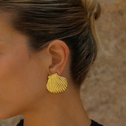 [Echo Fine]Nicole Seashell Gold Earrings