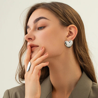 [Echo Fine]Aubree Gold Heart Earrings