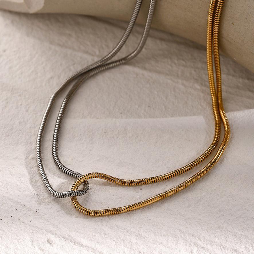[Echo Fine]Talia Two Tone Necklace
