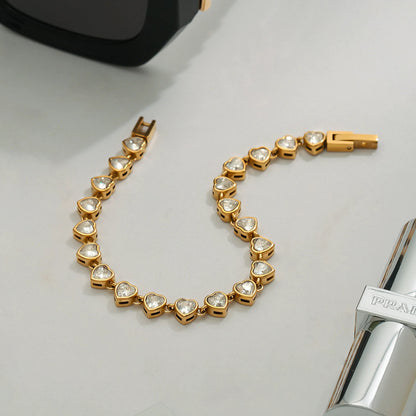 [Echo Fine]Romani Heart Shaped Tennis Bracelet