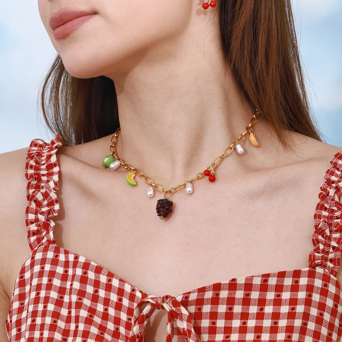 [Echo Fine]Michelle Fruit Charm Gold Necklace