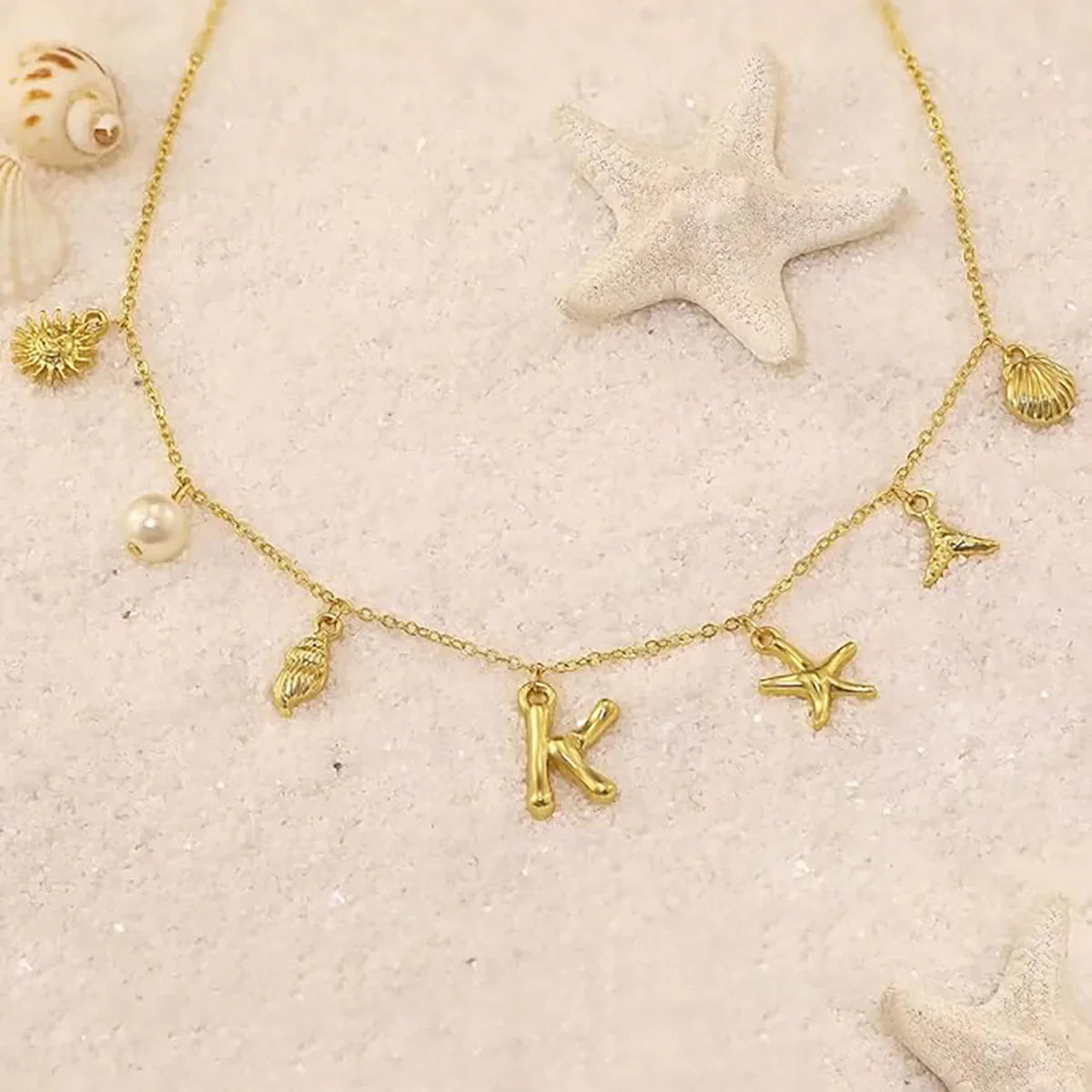 [Echo Fine]Avaria Ocean Initial Necklace