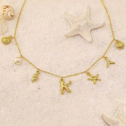 [Echo Fine]Avaria Ocean Initial Necklace
