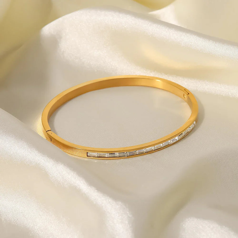 [Echo Fine]Grace Gold Diamond Bangle