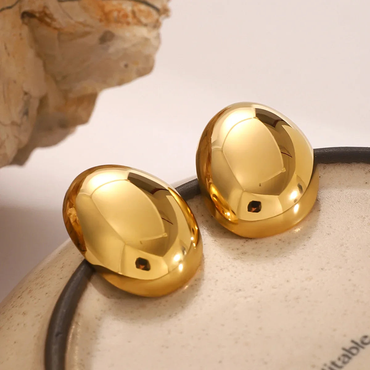[Echo Fine]Callista Gold Bean Earrings