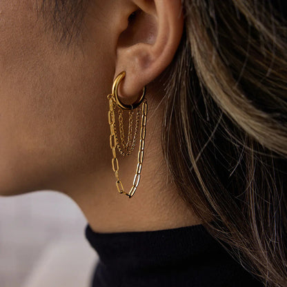 [Echo Fine]Alaina Link Chain Hoops