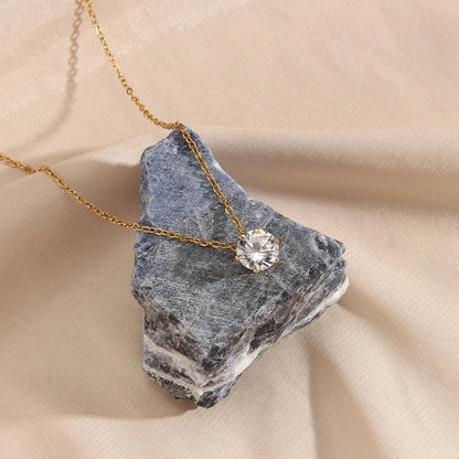 [Echo Fine]Kyla Solitaire Gold Necklace