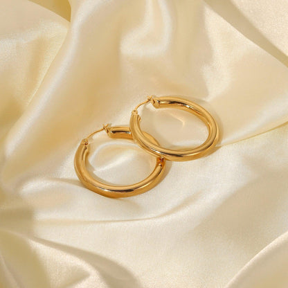 [Echo Fine]Wide Hoop Earrings