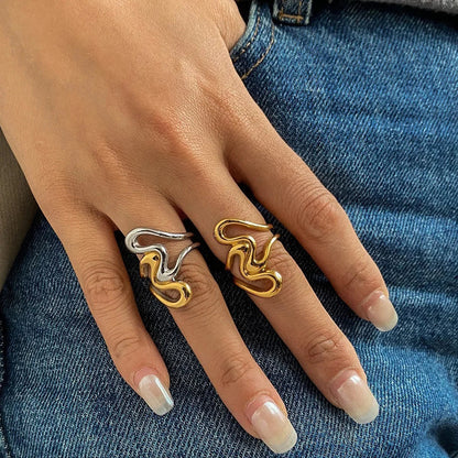 [Echo Fine]Halle Abstract Gold Ring