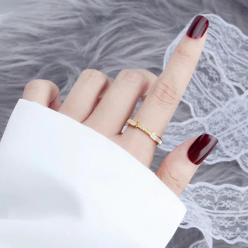 [Echo Fine]Gabrielle Diamond Simulant Gold Ring