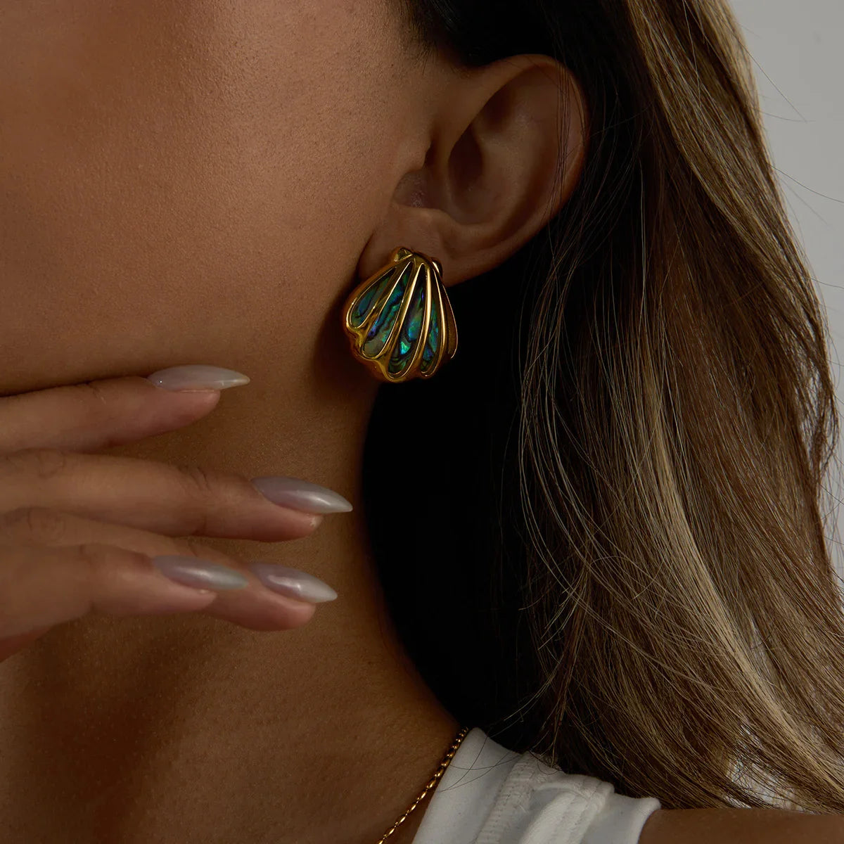 [Echo Fine]Nixie Gold Seashell Earrings