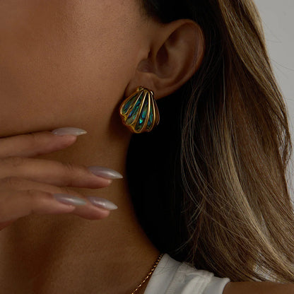 [Echo Fine]Nixie Gold Seashell Earrings