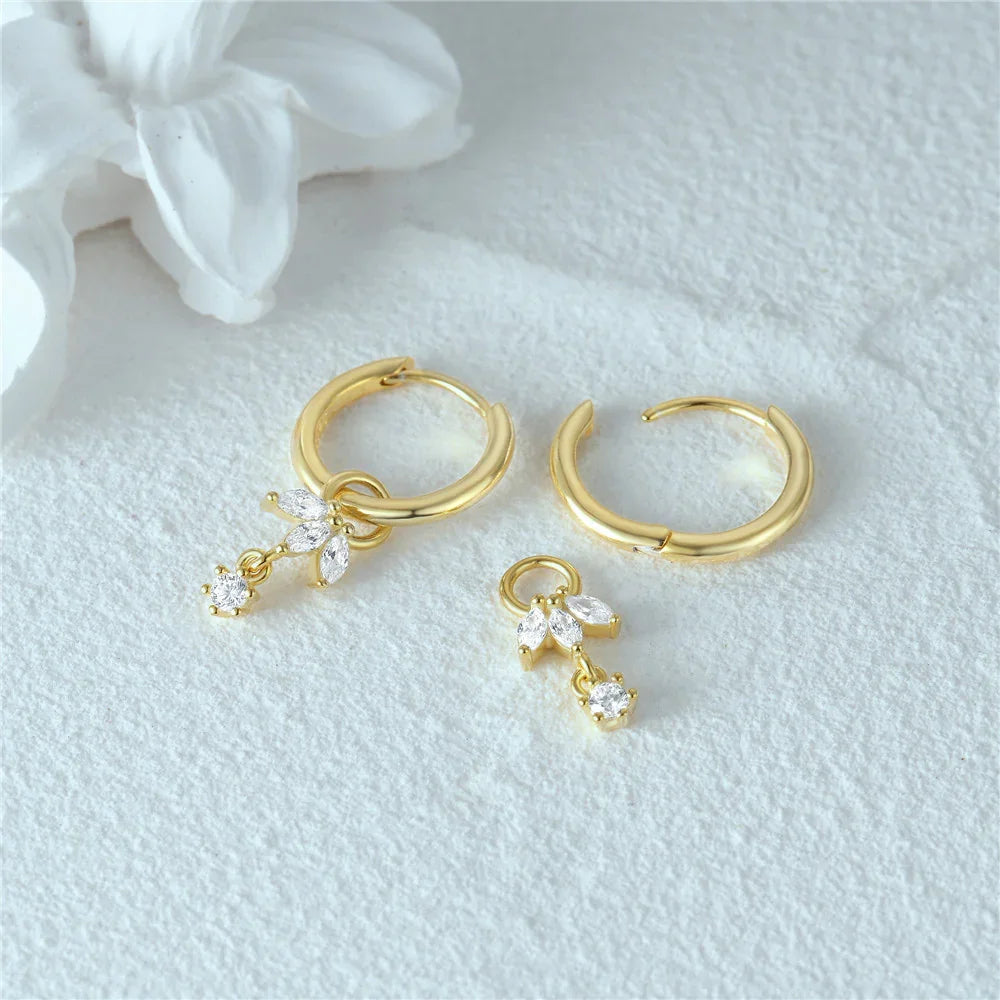 [Echo Fine]Brooke Removable Charm Hoops