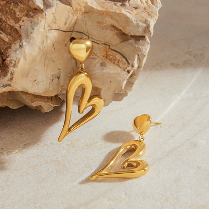 [Echo Fine]Venus Gold Heart Earrings