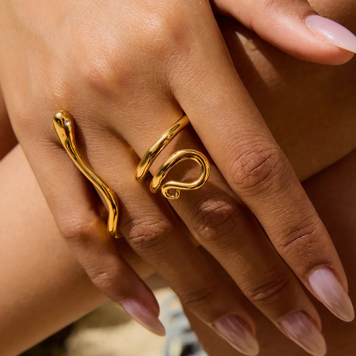 [Echo Fine]Gemmie Golden Snake Ring