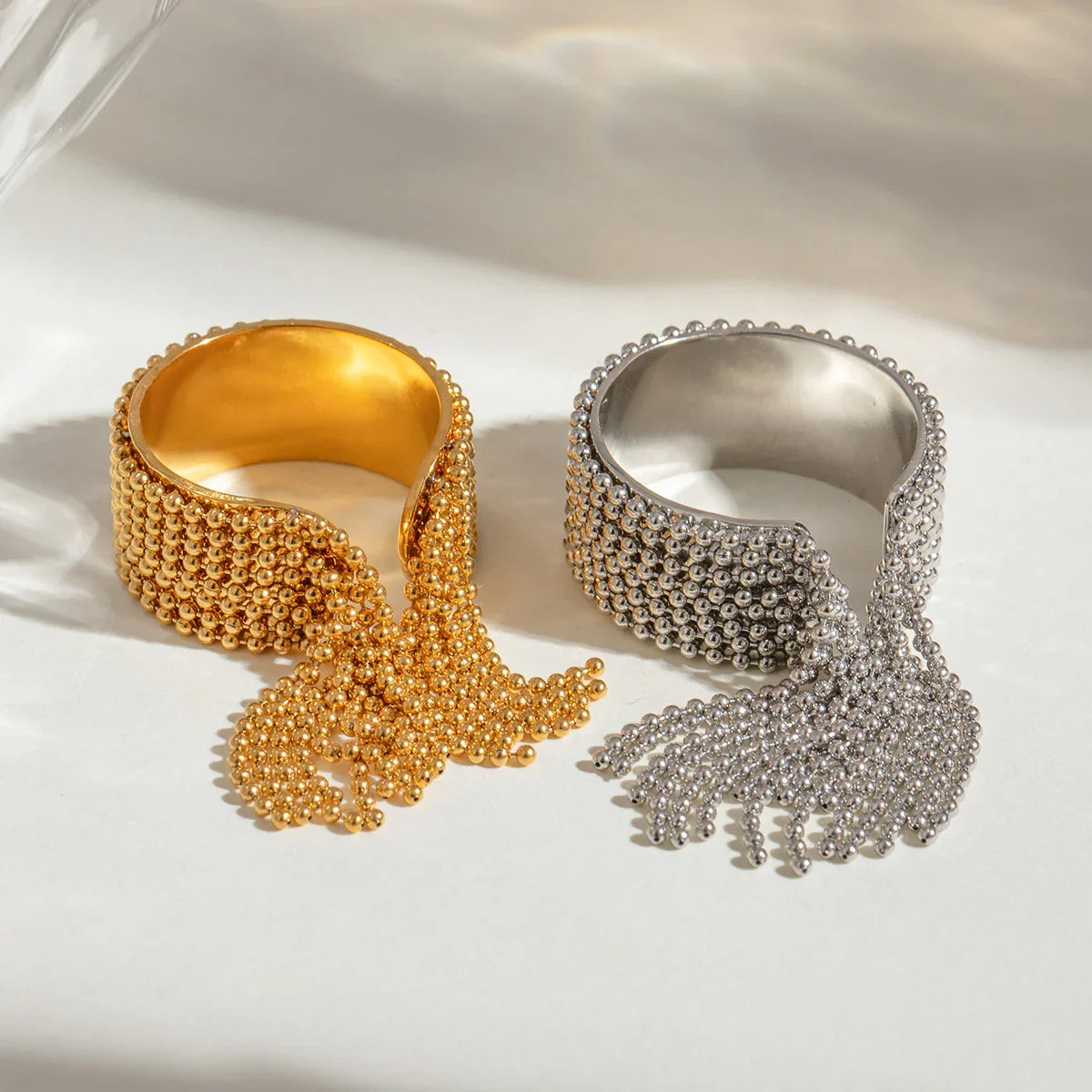 [Echo Fine]Krystelle Gold Tassel Ring
