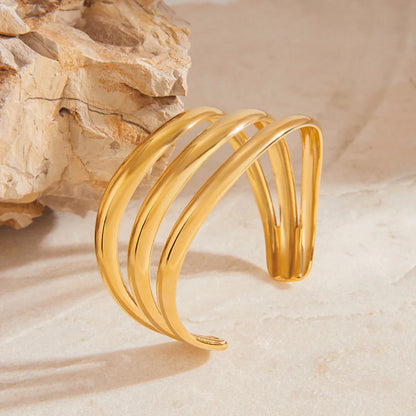 [Echo Fine]Meredith Triple Layer Gold Bangle
