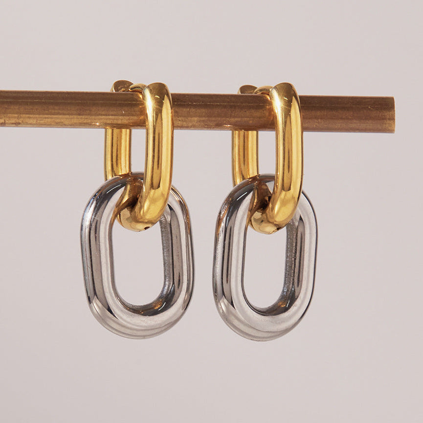 [Echo Fine]Pippa Two Tone Double Hoops