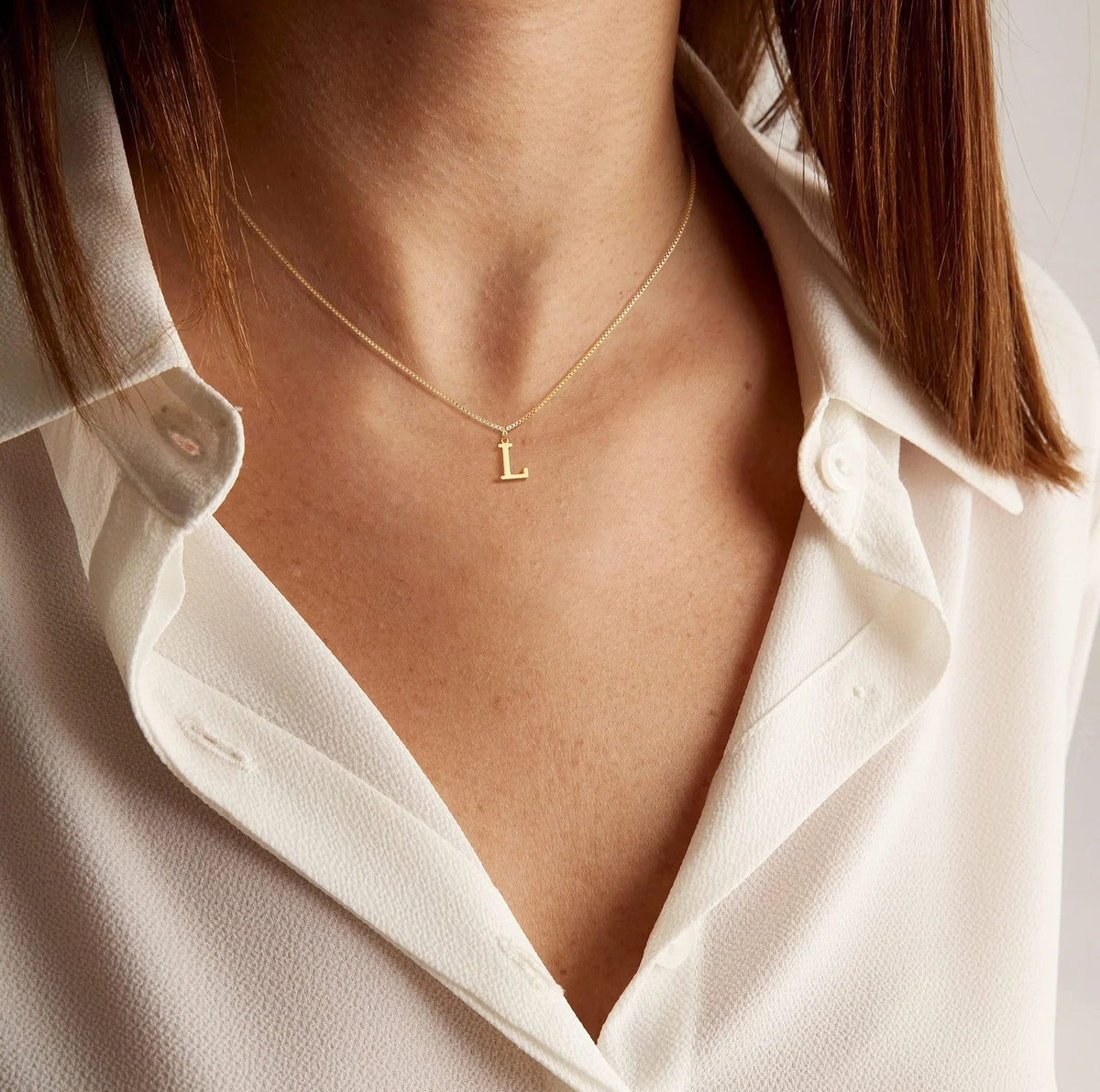 [Echo Fine]Therese Letter Initial Gold Necklace