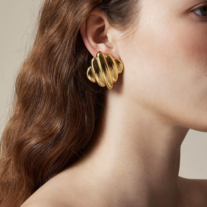 [Echo Fine]Maxine Rippled Gold Earrings