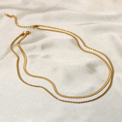 [Echo Fine]Hailey Layered Gold Chain Necklace