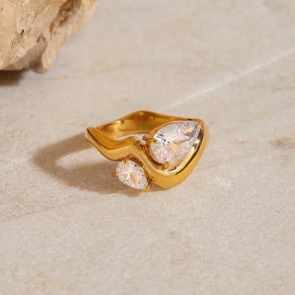 [Echo Fine]Soletta Diamond Teardrop Gold Ring