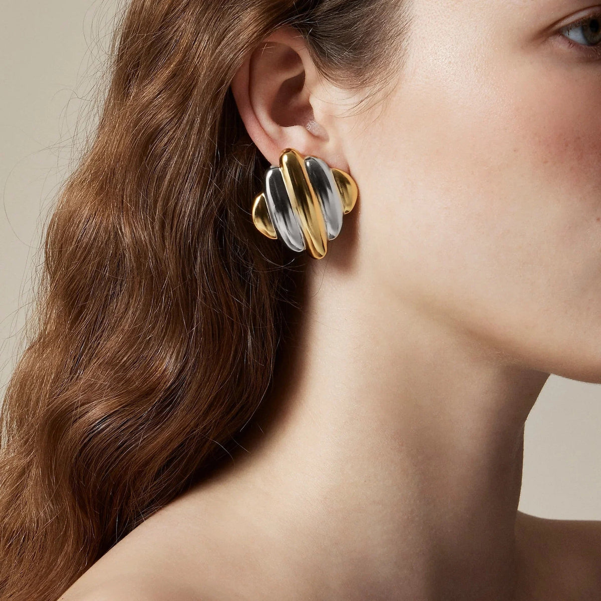 [Echo Fine]Maxine Rippled Gold Earrings