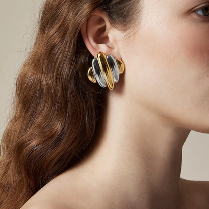 [Echo Fine]Maxine Rippled Gold Earrings