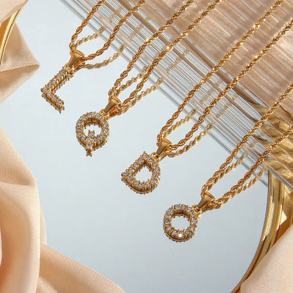 [Echo Fine]Maeve Letter Initial Diamond Necklace