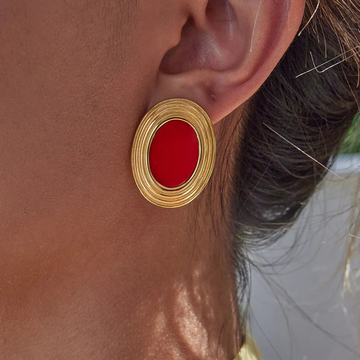 [Echo Fine]Ruthie Gold Enamel Earrings
