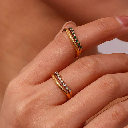 [Echo Fine]Adeline Diamond Simulant Gold Ring