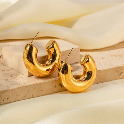[Echo Fine]Natalia Chunky Gold Hoops