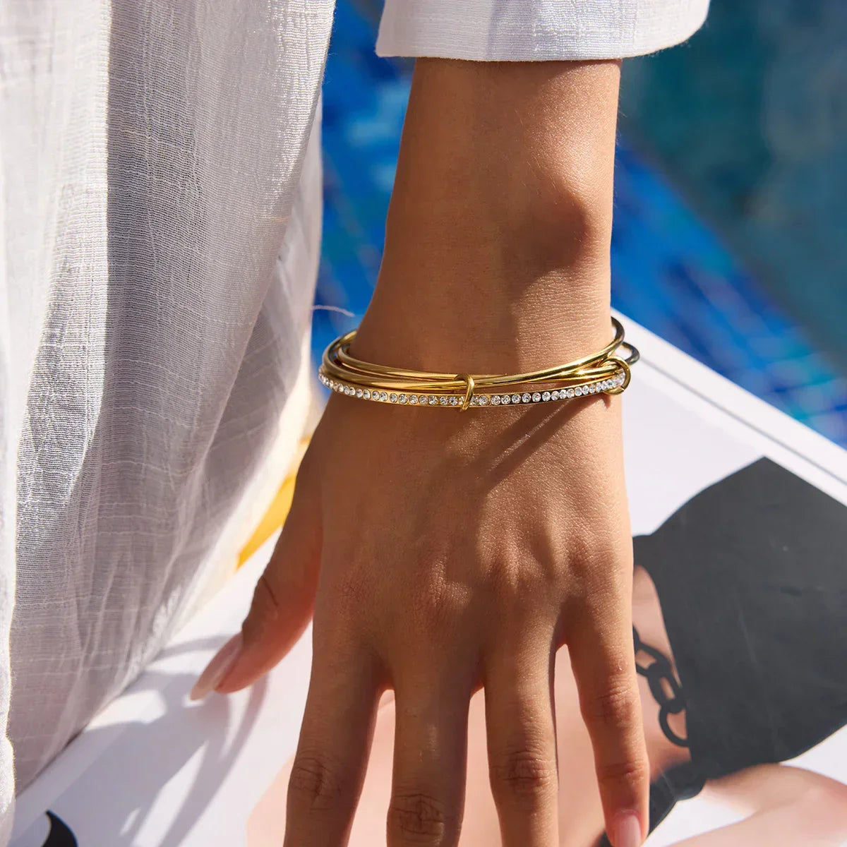 [Echo Fine]Quinley Stacked Diamond Bracelet