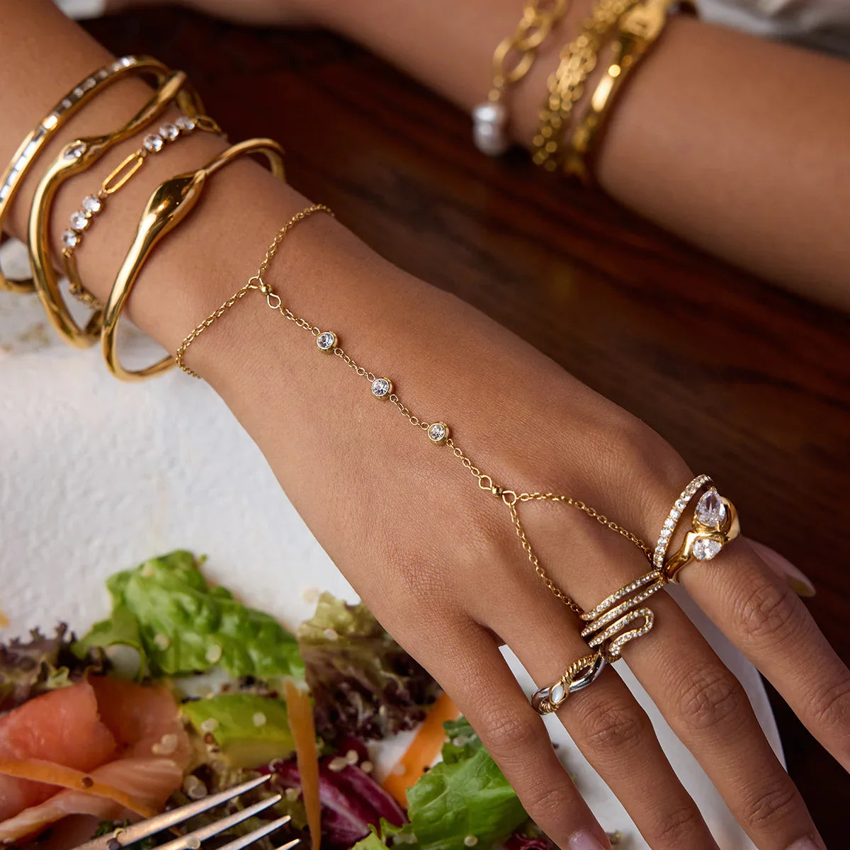 [Echo Fine]Grace Gold Diamond Bangle