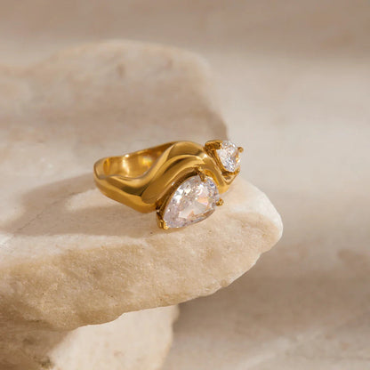 [Echo Fine]Soletta Diamond Teardrop Gold Ring