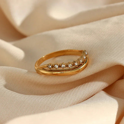 [Echo Fine]Adeline Diamond Simulant Gold Ring