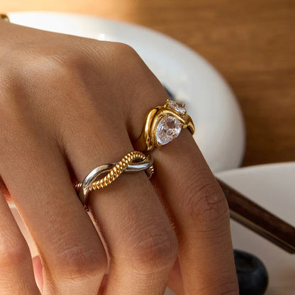 [Echo Fine]Soletta Diamond Teardrop Gold Ring