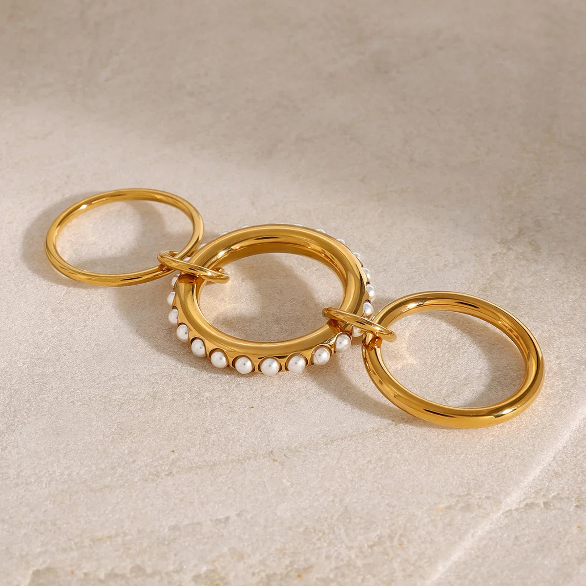 [Echo Fine]Mikayla Stacked Freshwater Pearl Ring