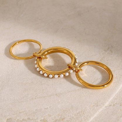 [Echo Fine]Mikayla Stacked Freshwater Pearl Ring