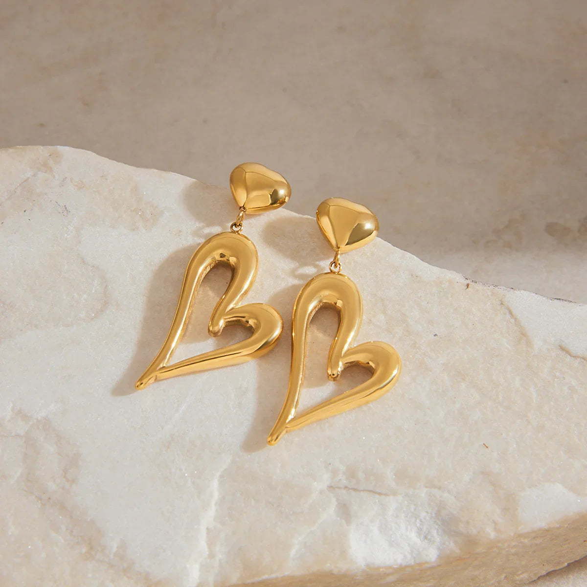 [Echo Fine]Venus Gold Heart Earrings