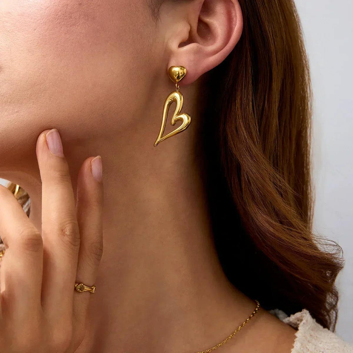 [Echo Fine]Venus Gold Heart Earrings