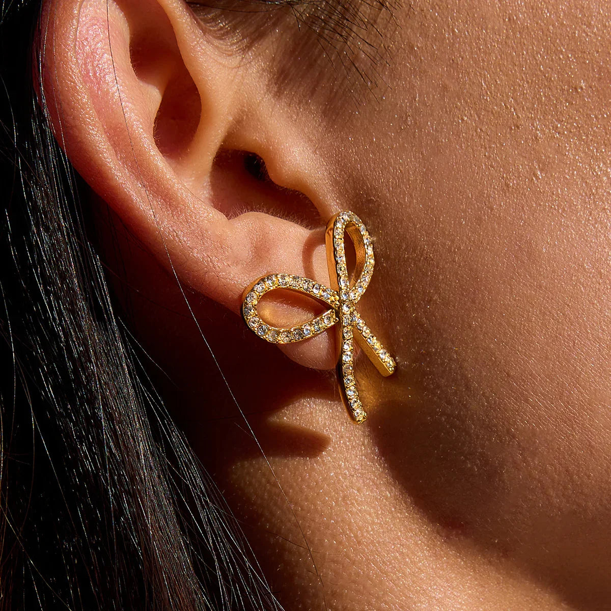 [Echo Fine]Dannah Diamond Bow Tie Earrings